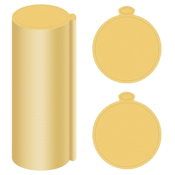 Sutowe 200 Pcs Mini Cake Boards Paper Mini Cake Base Golden Cupcake Display Tray Round Dessert Board for Dessert Cupcake Mousse Display