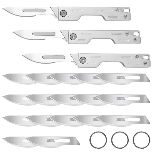 Sutowe 3 Pcs Folding Knife with 20 Replaceable Blades Ergonomic Design Craft Knife for Professional Wallpaper Cutting Precision Craft