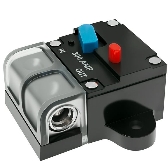 Tcwhniev 300A Circuit Breaker Resettable with Manual Reset Button 300 Amp Self Recovery Circuit Breaker for Car Audio and Amps Protection