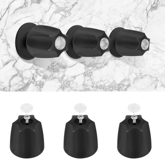 Sutowe 3Pcs Shower Faucet Knob Handle Easy Install Rustproof Bathtub Faucet Handle Replacement Include Hot Cold and Diverter for Bathroom