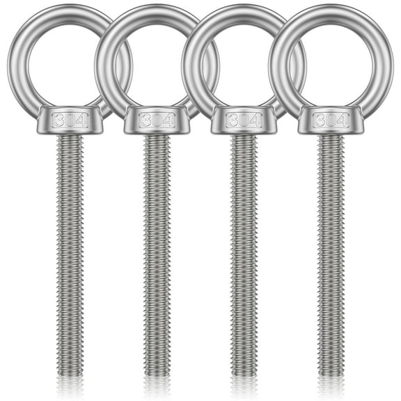 Sutowe 4 Pcs Self Tapping Eyelet Screw 304 Stainless Steel Eye Hook 650lbs Load Capacity Eye Screw for Heavy Indoor and Outdoor Use