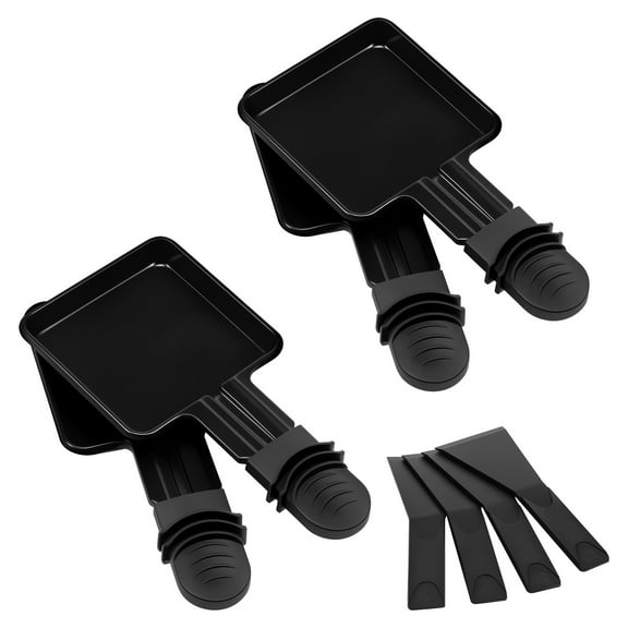 Tcwhniev 4Pcs Mini Raclette Grill Pan Non Stick Coating Cheese Pan Square Carbon Steel Cheese Melter Raclette Plates with Anti Scald Handle for Cooking Camping