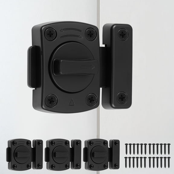 Sutowe 4Pcs Zinc Alloy Rotate Bolt Anti Pick Rotate Door Latch 180° Rotatable Door Lock Bidirectional Gate Latch Rustproof for Cupboard