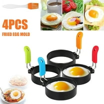 Sutowe 4pcs Fried Egg Mold Round Egg Ring Mold Egg Cooker Accessories Fried Egg Shaper Breakfast Tool for Fried Eggs Stainless Steel Non-Stick Pan Mold Egg Maker Mold for Kitchen