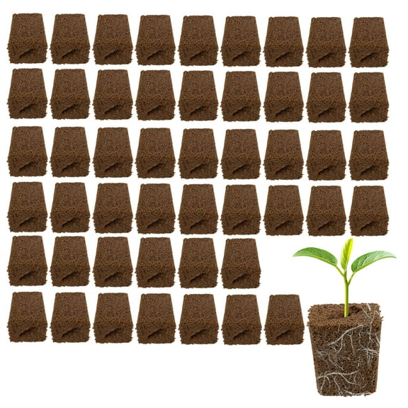Sutowe 50Pcs Grow Sponges Easy to Use Seed Pods Seed Starter Pod Practical Root Growth Sponges Hydroponic Starter Plugs for Indoor Outdoor Gardening