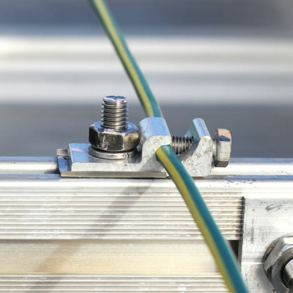 Sutowe 8 Pcs Earth Clamp Reusable Solar Panel Grounding Clip Weather Resistant Solar Panel Grounding Clamp for PV Module Photovoltaic Support