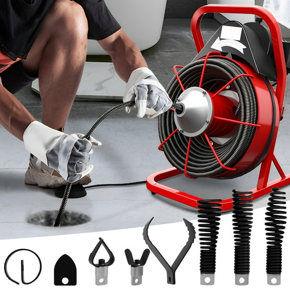 Sutowe 8Pcs Drain Cleaner Cutting Heads Heavy Duty Manganese Steel Drain Drill Attachments Multipurpose Drain Cleaner Combination Cutter Heads for Pipe