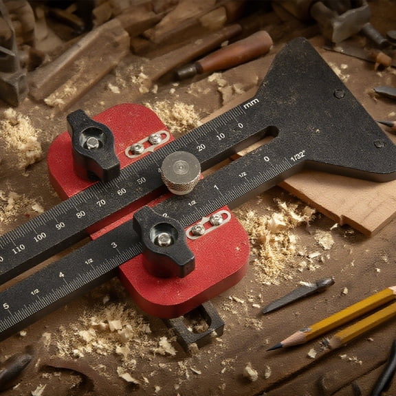 Sutowe Aluminium Alloy 3 Pulley Thin Rip Jig Wide Compatibility Precise Table Saw Guide Rip Jig for 3/8" x 3/4" U Slot and 1/4" x 3/8" T Slot