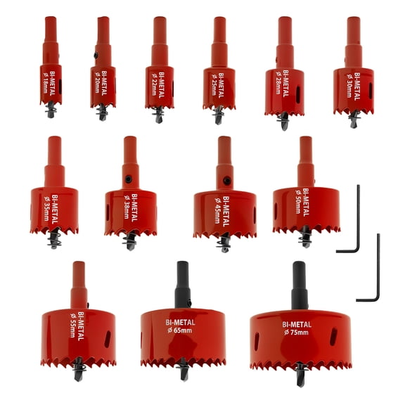 Tcwhniev Bimetallic Step Drill Bit Set with Hex Adapter Keen Tooth Smooth Chip Removal Hole Saw Kit for Wooden Board Drywall Plastic