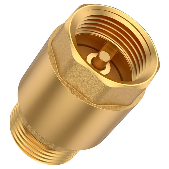 Tcwhniev Brass Vertical Check Valve Sealed Protection Brass Check Valve One Way Thickened Backflow Preventer Rustproof for Washing Machine