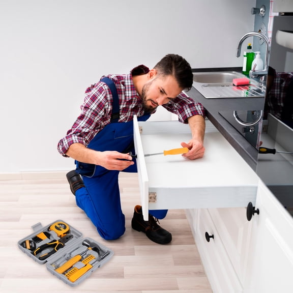 Sutowe Carbon Steel Home Tool Set Efficient Practical Household Tool Kit Ergonomic Handle Domestic Repair Kit Rust Proof for DIY