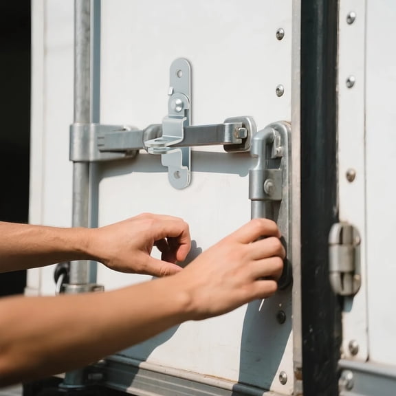 Sutowe Cargo Trailer Door Latch Heavy Duty Ramp Locking Hasp Easy to Install Trailer Lock Bar Multipurpose Enclosed Latch for Racing Car Automobile Motorcycle Utility Vehicles