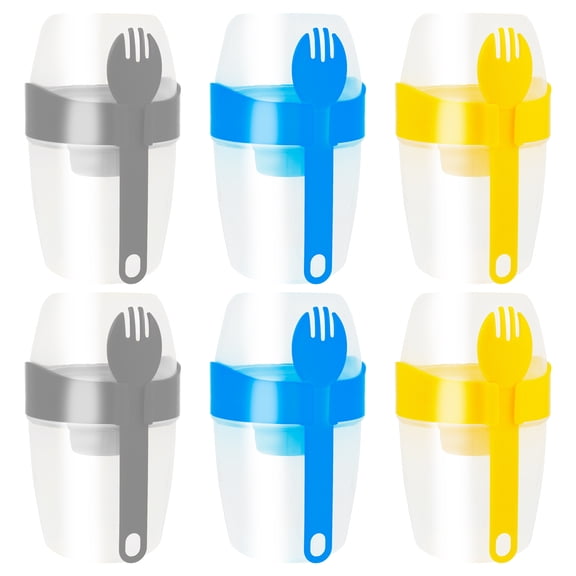 Sutowe Cereal Yogurt Cups with Lids Ergonomic Multipurpose Overnight Oats Container Kit Portable Practical Plastic Breakfast Milk Jar Set for Office