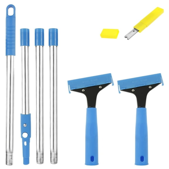 Xiyztok Cleaning Glass Wall Scraper Set Adjustable Versatile Sticker Caulk Remover Tool Solid Tile Window Scraper with Blades for Removing Adhesive