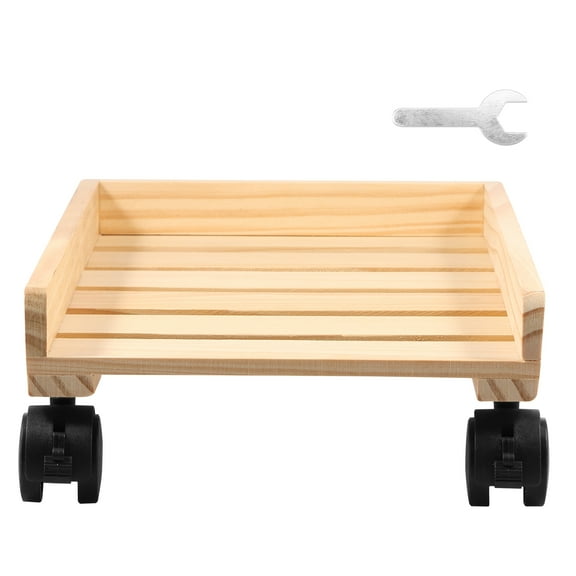 Sutowe Computer Tower Cart with Wheels Wood Computer Stand Cart Open Frame Design PC Case Stand Cart Practical Computer Tower Mobile Cart for Computer Host Home Office