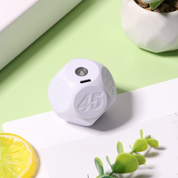 Tcwhniev Cube Timer 12 Sided Rechargeable Flip Timer with 11 Preset Countdown Easy to Use Time Management Tool for Classroom Cooking Workout Study
