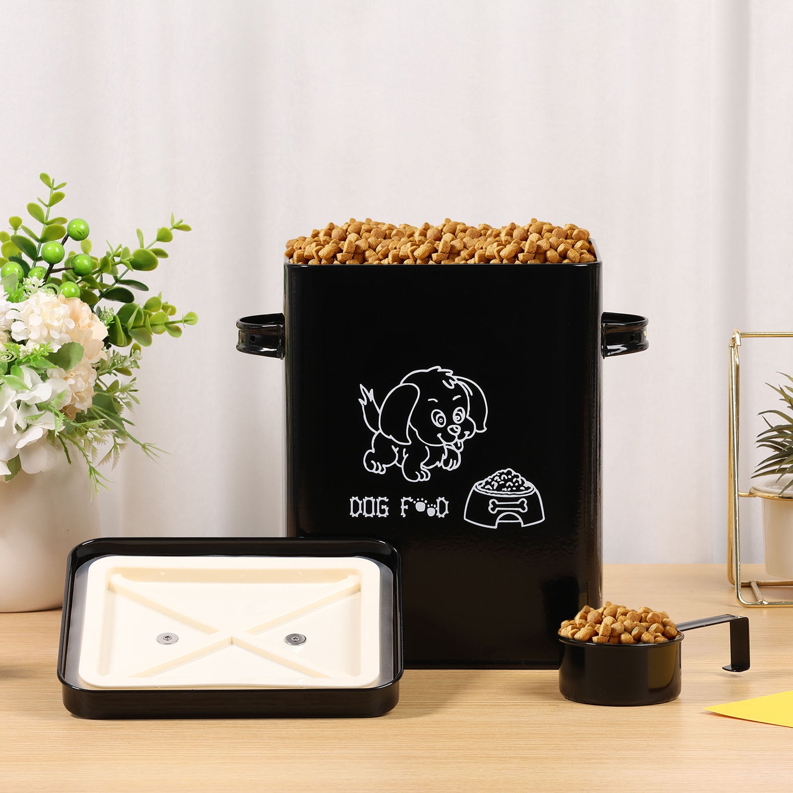 Sutowe Dog Food Storage Container Metal Cat Food Storage Container