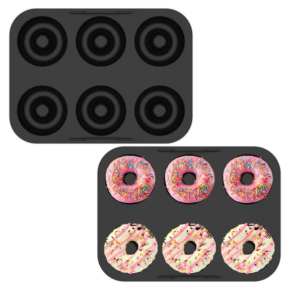 Sutowe Doughnut Baking Mould Kit Heat Resistant Safe Silicone Airfryer Mold Kit Easy to Clean Practical Airfryer Cake Mould Set for Cake