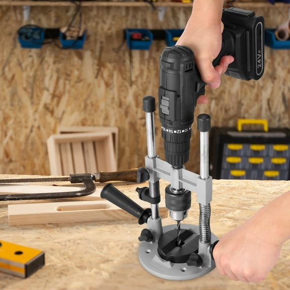 Tcwhniev Drill Guide Portable Drill Guide Attachment Vertical Drill Press Accessories Aluminium Alloy Drill Holder Guide Precision Electric Drill Stand for Drilling Straight Holes