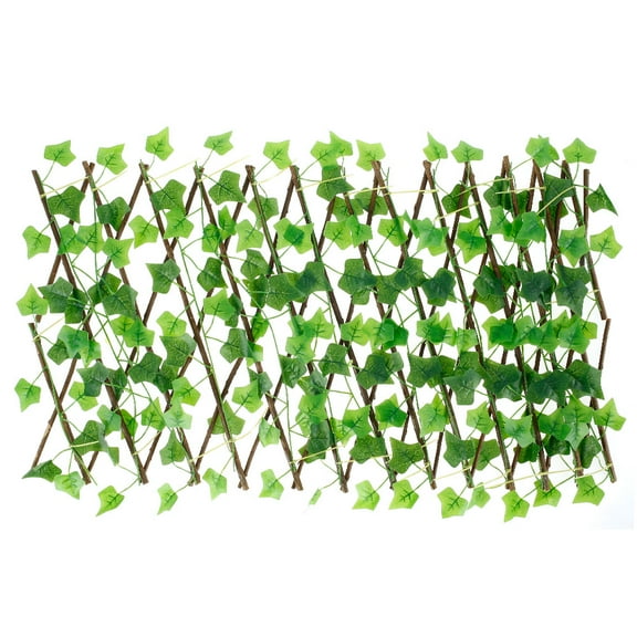 Sutowe Garden Screening Expanding Trellis Privacy Screen Hedge Artificial Faux Ivy Leaves Wooden Fence