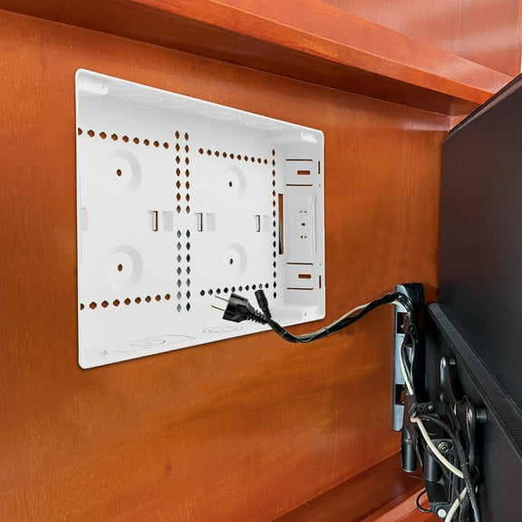 Sutowe In Wall TV Media Box 9 Inch Recessed Media Box Cable Management Kit Organize Streaming Device Easy Installation for Wall