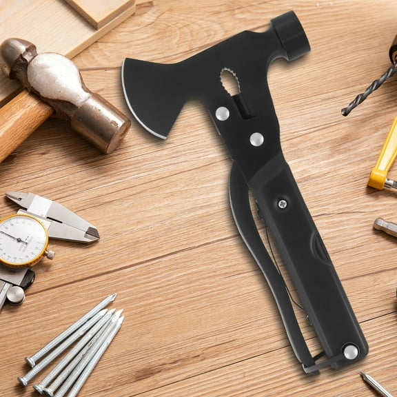 Sutowe Multifunctional Axe Hammer Combination Built in Rope Cutter Hook Non Slip Handle Camping Axe for Exploration Disaster Rescue