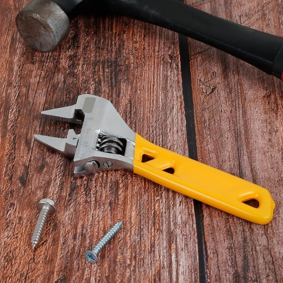 Sutowe Plumber Wrench 4 Inch 5 Inch Chrome Vanadium Steel Adjustable Wrench Ergonomic Plumbing Repair Wrench Spanner Large Opening Bathroom Wrench for Plumbing Fixtures