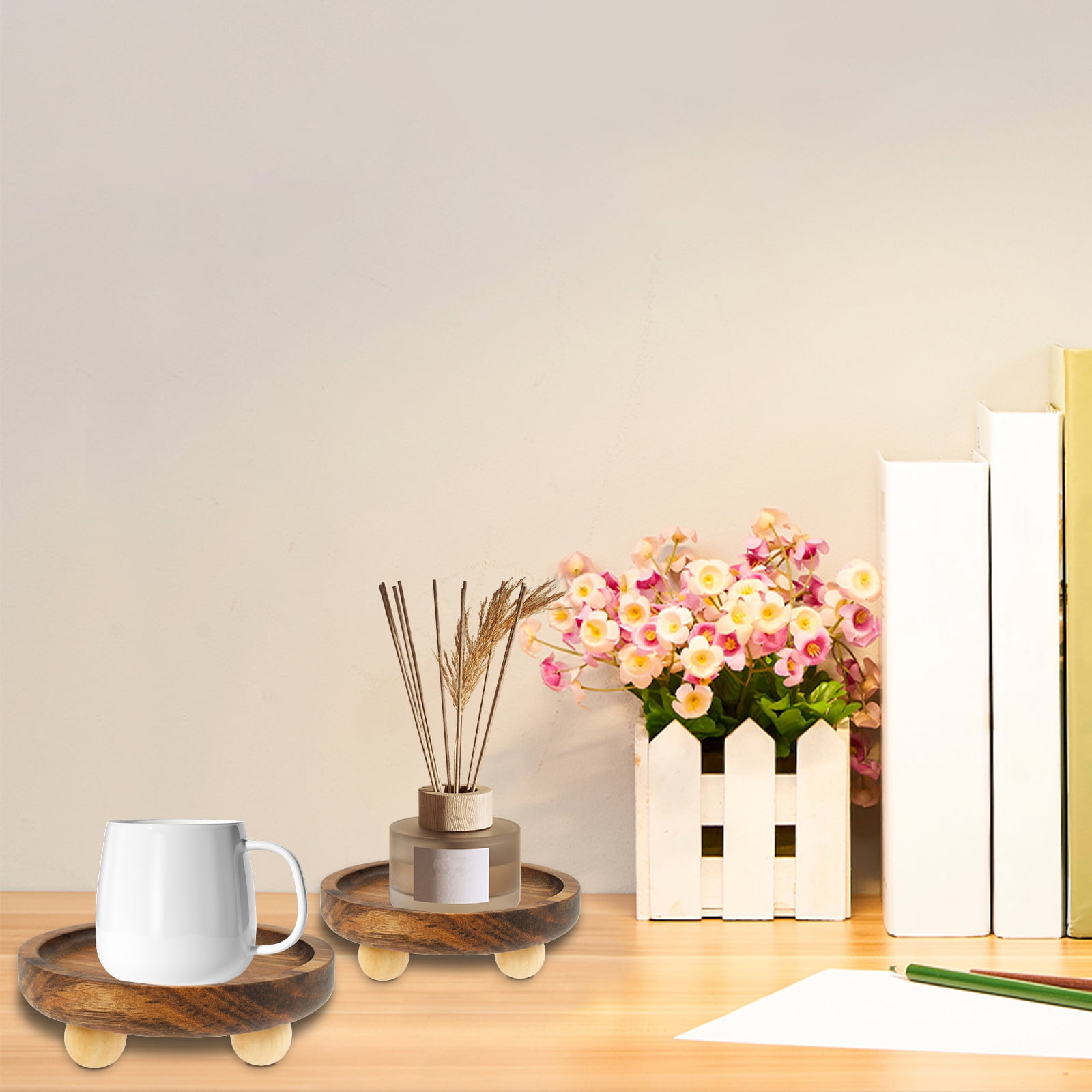 Tcwhniev Solid Wooden Display Riser Multipurpose Smooth Round Oval ...