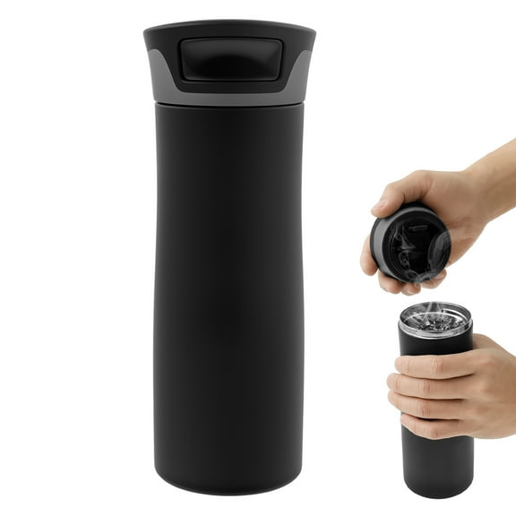 Sutowe Stainless Steel Insulated Coffee Mug for Beer Milk Water Beverage Airtight Sealing Thermal Drinking Cup With Press Button for Home Car Travel Office