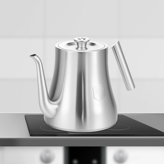 Tcwhniev Stainless Steel Tea Pot 2000ml Large Capacity Metal Water Kettle with Removable Infuser Ergonomic for Induction Cookers Gas Stoves