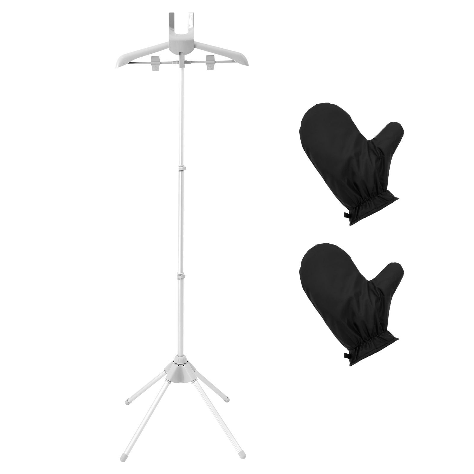 Telescopic Garment Steamer Hanger Stand With Ironing Glove & Board - Adjustable Height, 360° Rotation
