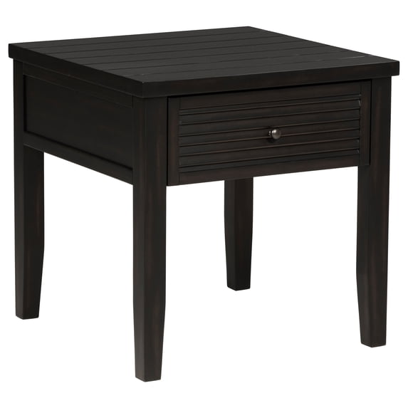 Sutter Distressed Java 1-Drawer Square End Table