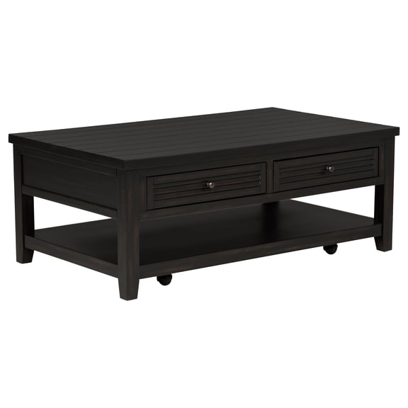 Sutter Distressed Java 2-drawer Rectangular Coffee Table