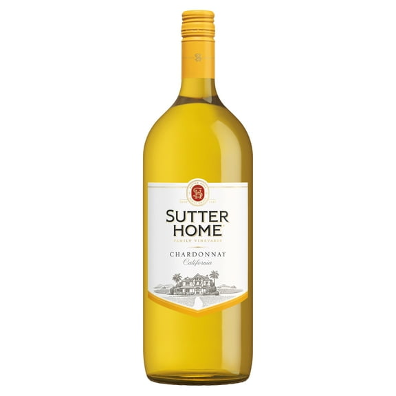 Sutter Home Chardonnay California White Wine, 1.5 L Glass Bottle, 13% ABV