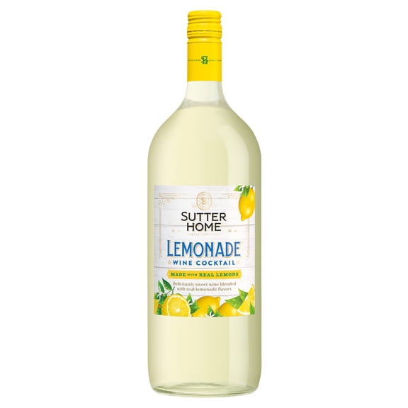 Sutter Home Lemonade California Wine Cocktail, 1.5 L Glass Bottle, 7.5% ABV