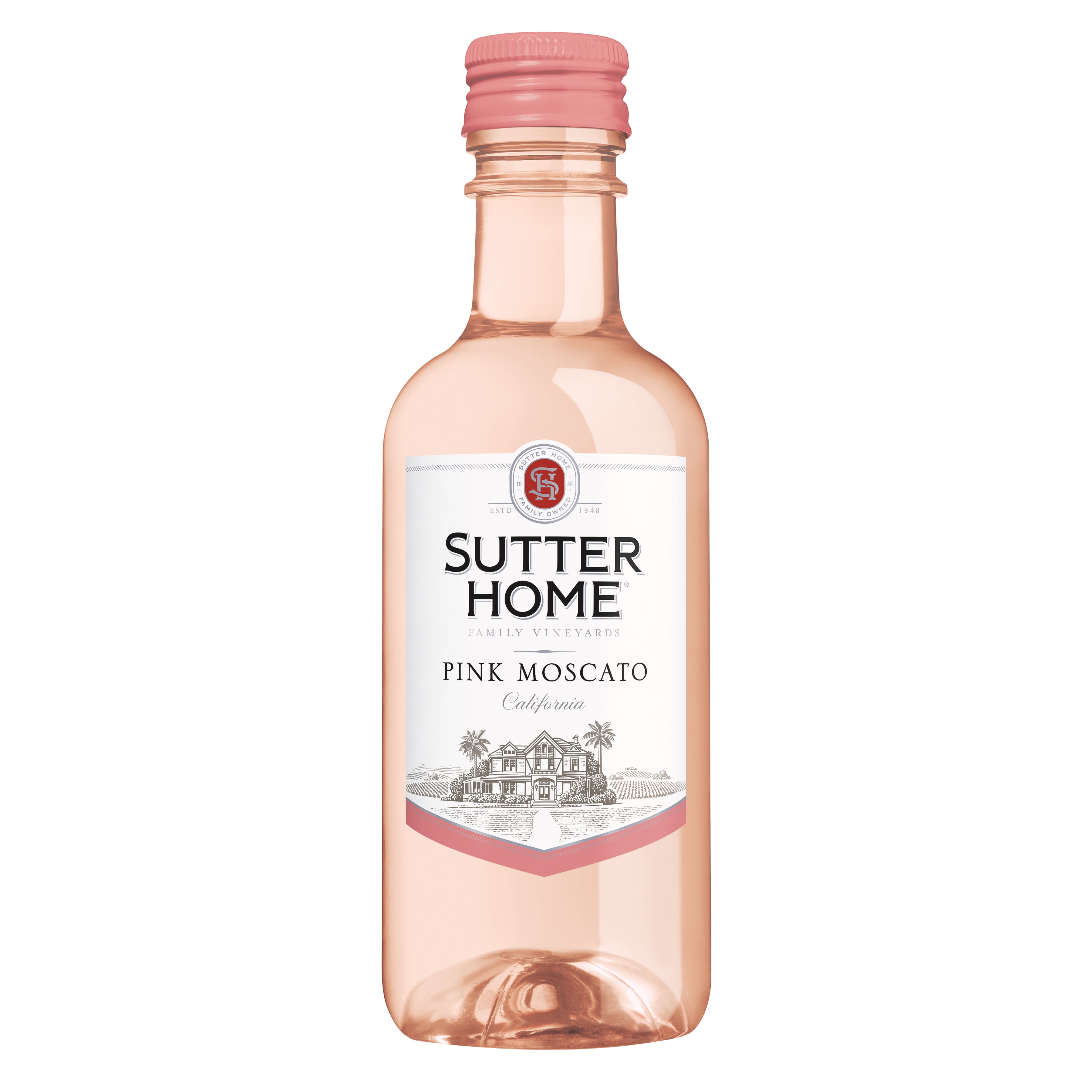 Sutter Home Pink Moscato Pink Wine, 187mL Wine Bottles (4 Pack), 10