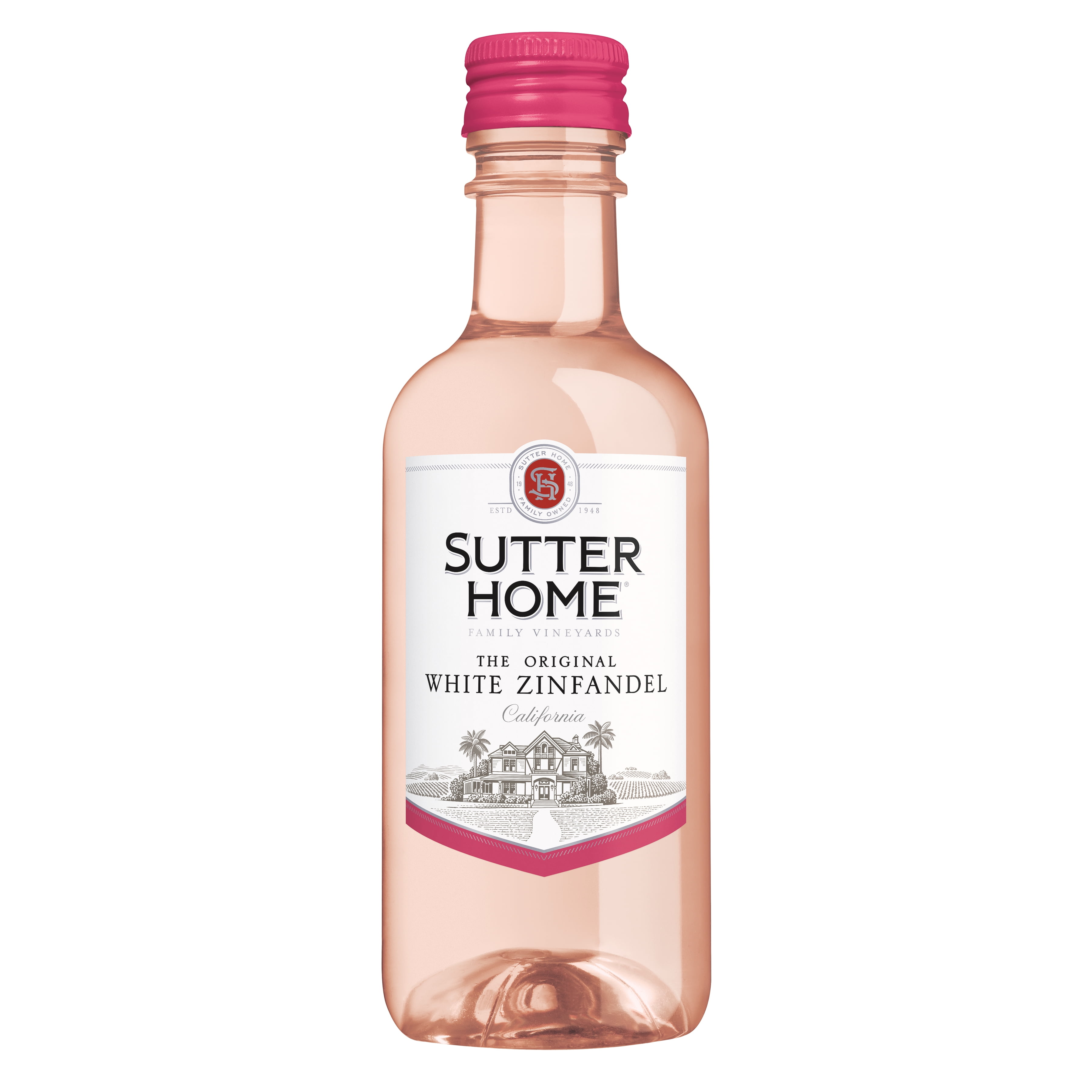 Sutter Home White Zinfandel Wine, 187mL Wine Bottles (4 Pack), 9.8 ABV