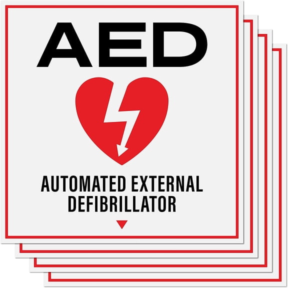 Sutter Signs AED Stickers, Pack of 4