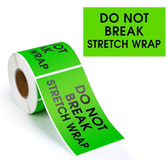 Sutter Signs Do Not Break Shrink Wrap Labels (300pcs) - 3x5 Green Pallet Stickers