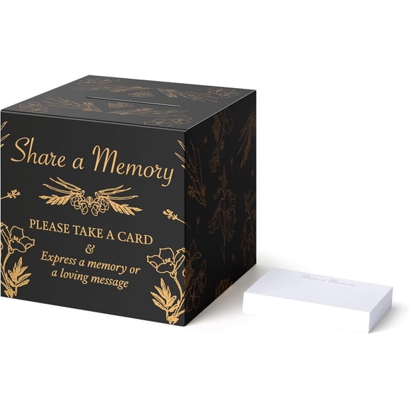 Sutter Signs Share A Memory Card Box Set | 50 Memorial Cards for Celebration of Life, Funeral, Guest Book, Graduation, Retirement, Birthday, Party Game