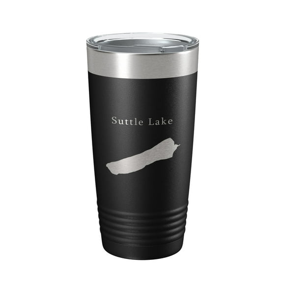 Suttle Lake Map Tumbler Travel Mug Insulated Laser Engraved Coffee Cup Oregon 20 oz Black