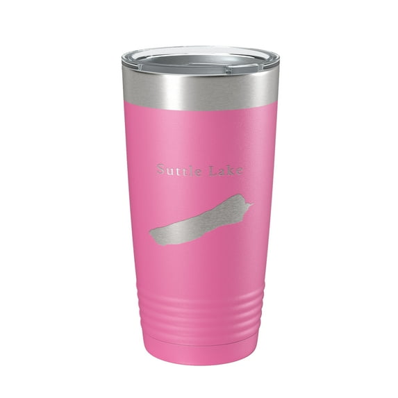 Suttle Lake Map Tumbler Travel Mug Insulated Laser Engraved Coffee Cup Oregon 20 oz Pink