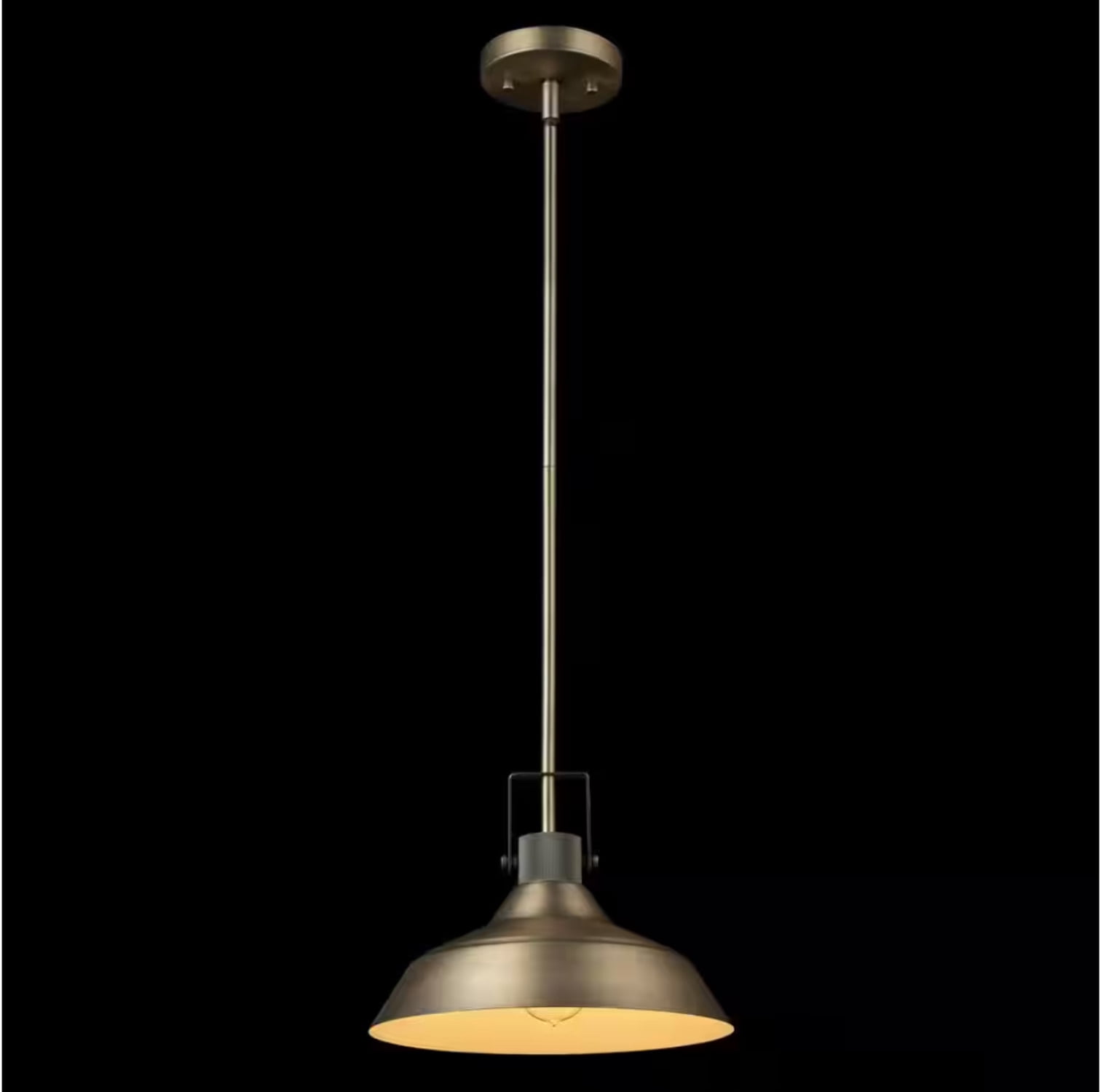 Sutton 1-Light Matte Brass Pendant Lighting with Textured Socket