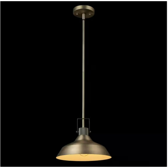 Sutton 1-Light Matte Brass Pendant Lighting with Textured Socket