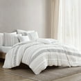 thumbnail image 1 of Sutton 5 PC King Riverbrook Home Sutton 5 PC Stripe Jacquard Ivory/Gray - 5 Piece - King, 1 of 5