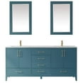 thumbnail image 1 of Sutton 72" Carrara White Marble Countertop Double Vanity w/Mirror Royal Green, 1 of 9