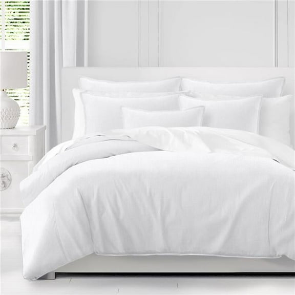 Sutton Coverlet & 2 Pillow Shams Set, White - Super Queen Size - 3 Piece