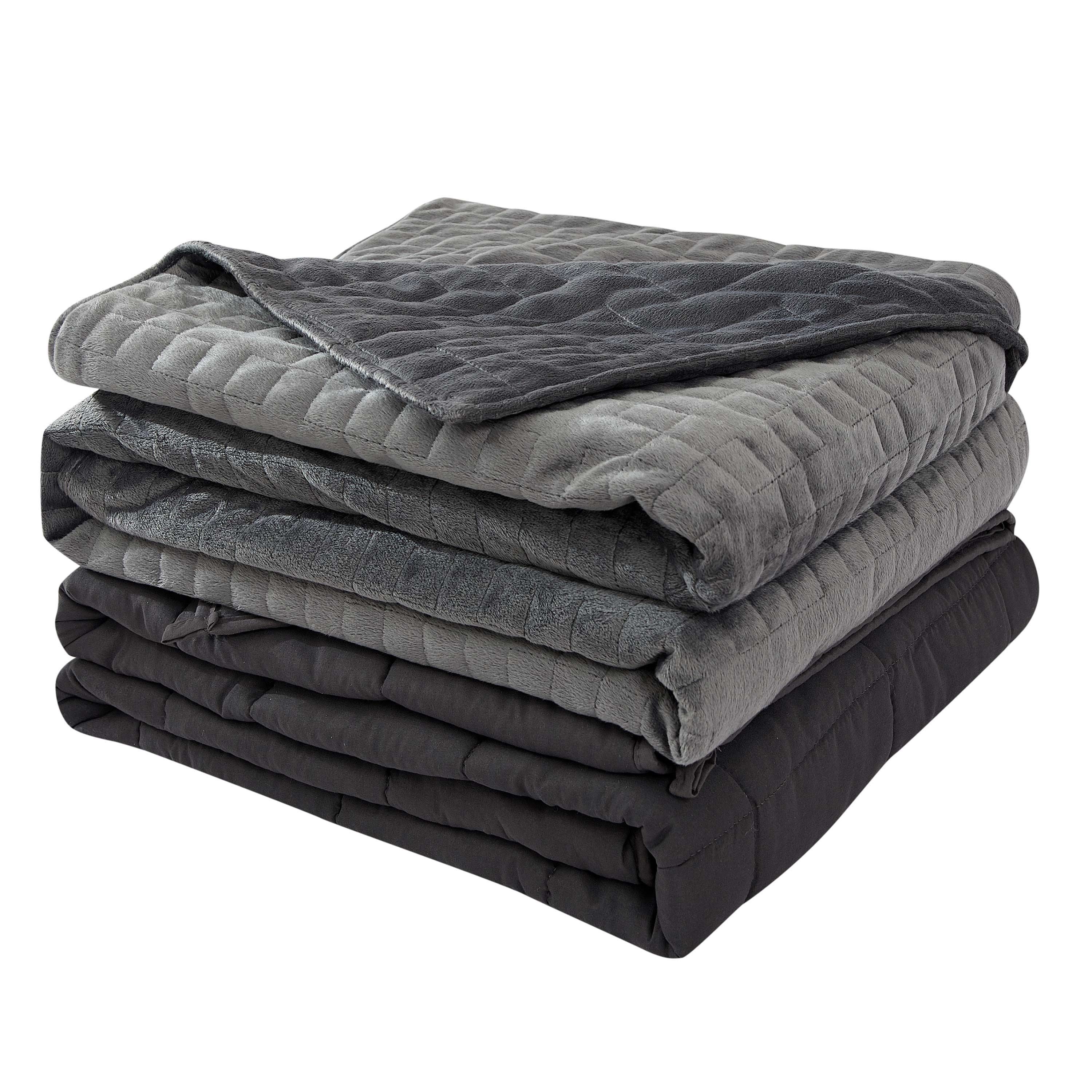 Gray 20 lb Reversible Microfiber Weighted Blanket