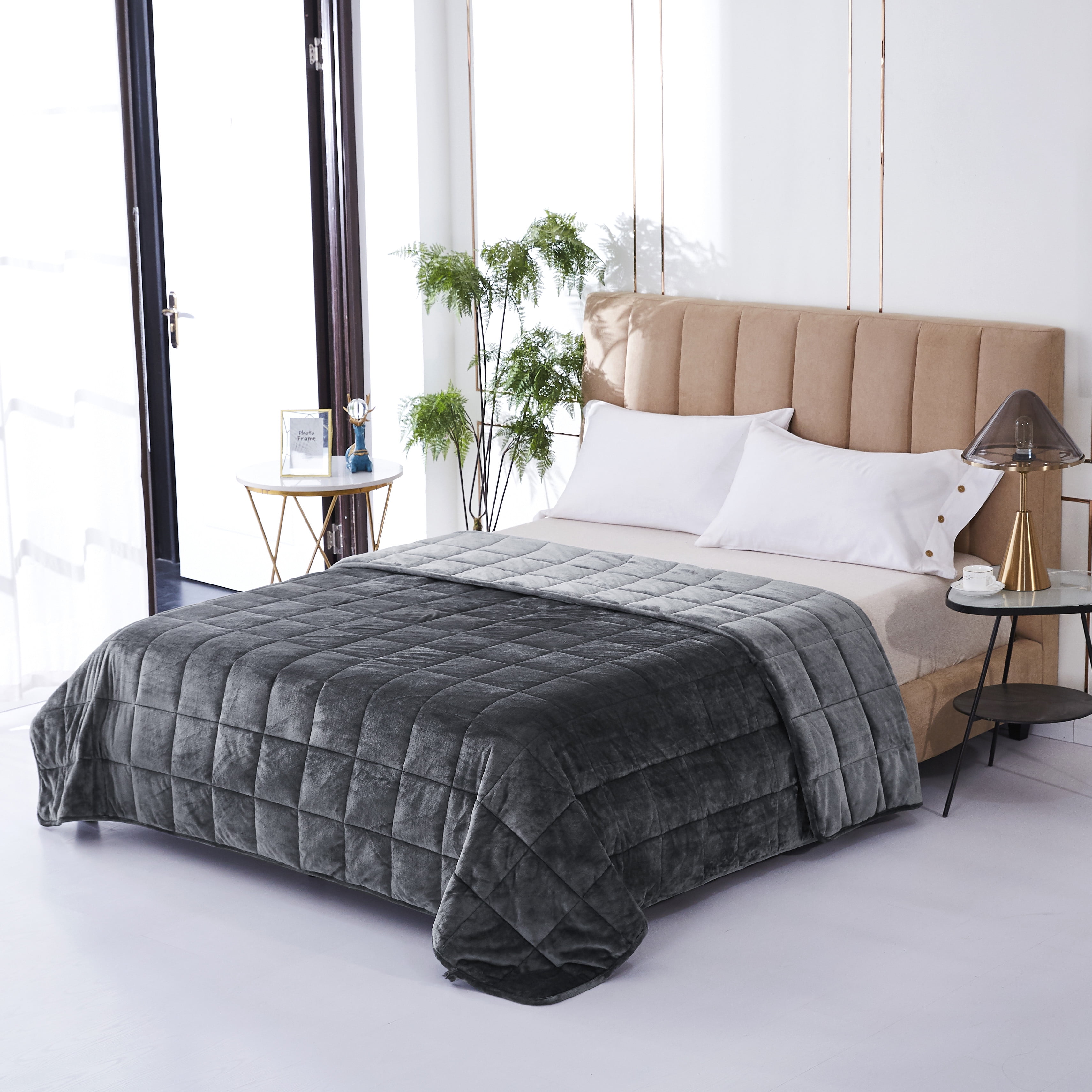 Sutton Home Fashions 20 lbs Weighted Comforter Twin 66"x86", Gray