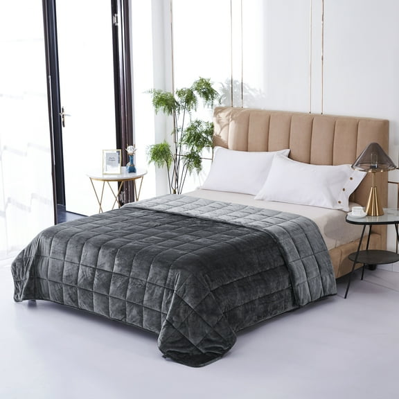 Sutton Home Fashions 20 lbs Weighted Comforter Twin 66"x86", Gray